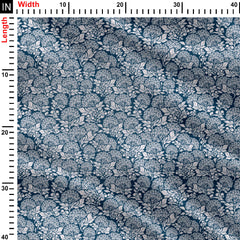 Hydrangea Deep Marine Print Fabric