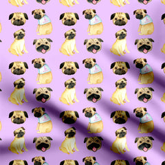 Dogs in pink background Print Fabric