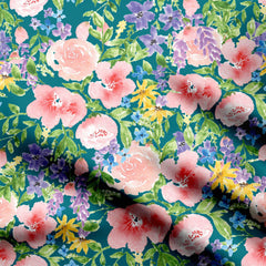 Watercolour floral Print Fabric