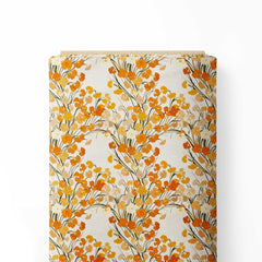 Elegant narcissus flowers Print Fabric