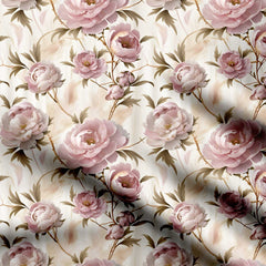 Lovely peony ornaments flowers Print Fabric