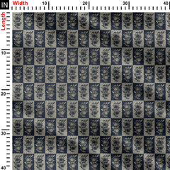 Floral Anti Texture Blue Print Fabric