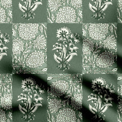 Floral Anti Green Texture Print Fabric