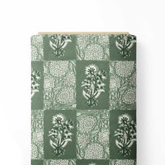 Floral Anti Green Texture Print Fabric