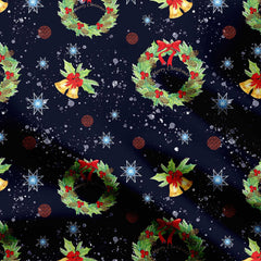 Christmas wreath Print Fabric