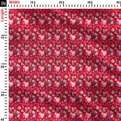 Red Strawberries Print Fabric