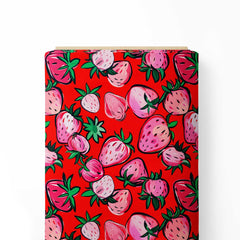 Strawberries Design 2 Print Fabric