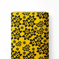 Yellow Floral 6 Print Fabric