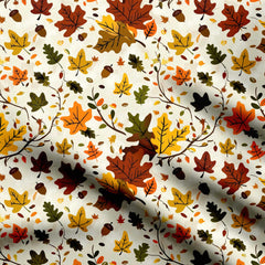 Leaves twigs 1 Print Fabric