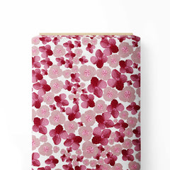 Small pink floral with white background Print Fabric