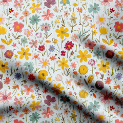 Vibrant Flowers 3 Print Fabric