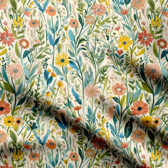 Queen Garden Flowers Print Fabric