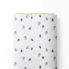 Violet Watercolour Florals Print Fabric