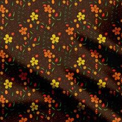 Chocolate Ditsy Print Fabric