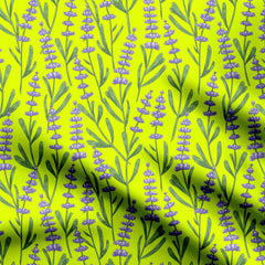 Lavender Leaves Print Fabric