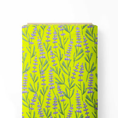 Lavender Leaves Print Fabric