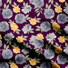 Watercolor Roses Print Fabric