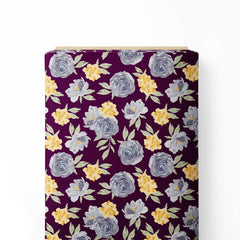 Watercolor Roses Print Fabric