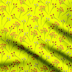 Yellow Tiny Floral Print Fabric