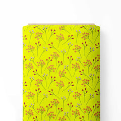 Yellow Tiny Floral Print Fabric