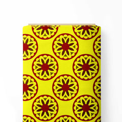 Flower In Circle Print Fabric