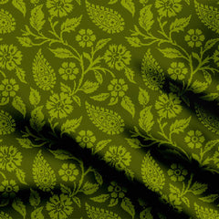 Green Dabu Patten Print Fabric