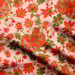 Floral Reverie in Sunset Hues Print Fabric