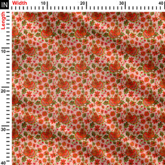 Floral Reverie in Sunset Hues Print Fabric