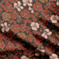 Block Print Flowers Earthy natural colors Print Fabric