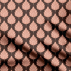 Block Print Leaves in Earthy colors Print Fabric