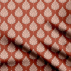 Block Print Leaves in Terracotta colors Print Fabric