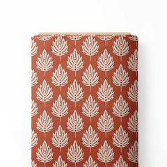 Block Print Leaves in Terracotta colors Print Fabric