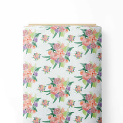 Pastel Watercolour bouquet Print Fabric