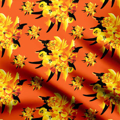 golden orchids Print Fabric