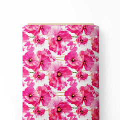 Pink Wildflower Harmony Print Fabric