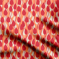 Buds in orange and red Print Fabric