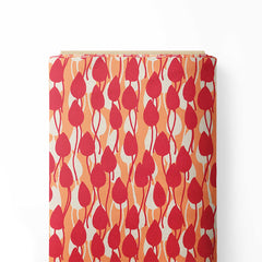 Buds in orange and red Print Fabric