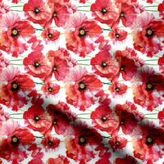 Red Wildflower Harmony Print Fabric