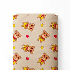 Brown bear Print Fabric