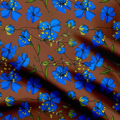 Blue Lilly Print Fabric