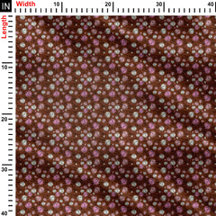 Brown Rose Floral Print Fabric