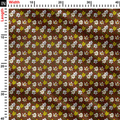 Brown Blossomy Print Fabric