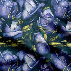 purple water color flower allover Print Fabric