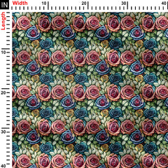 hand paint rose pattern Print Fabric