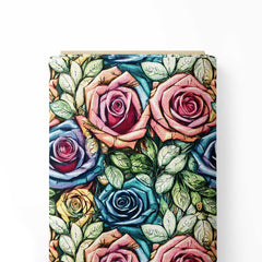 hand paint rose pattern Print Fabric