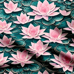 lotus water color art Print Fabric