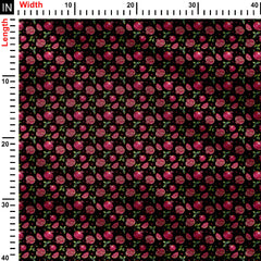 Pomegranate in black and red Print Fabric