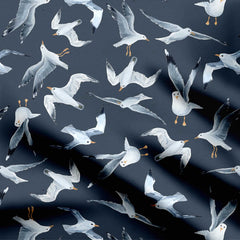 Soaring Above Navy Blue Print Fabric