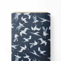 Soaring Above Navy Blue Print Fabric