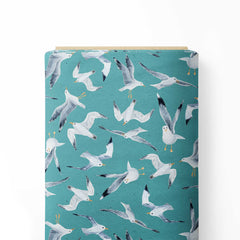 Soaring Above Teal Blue Print Fabric